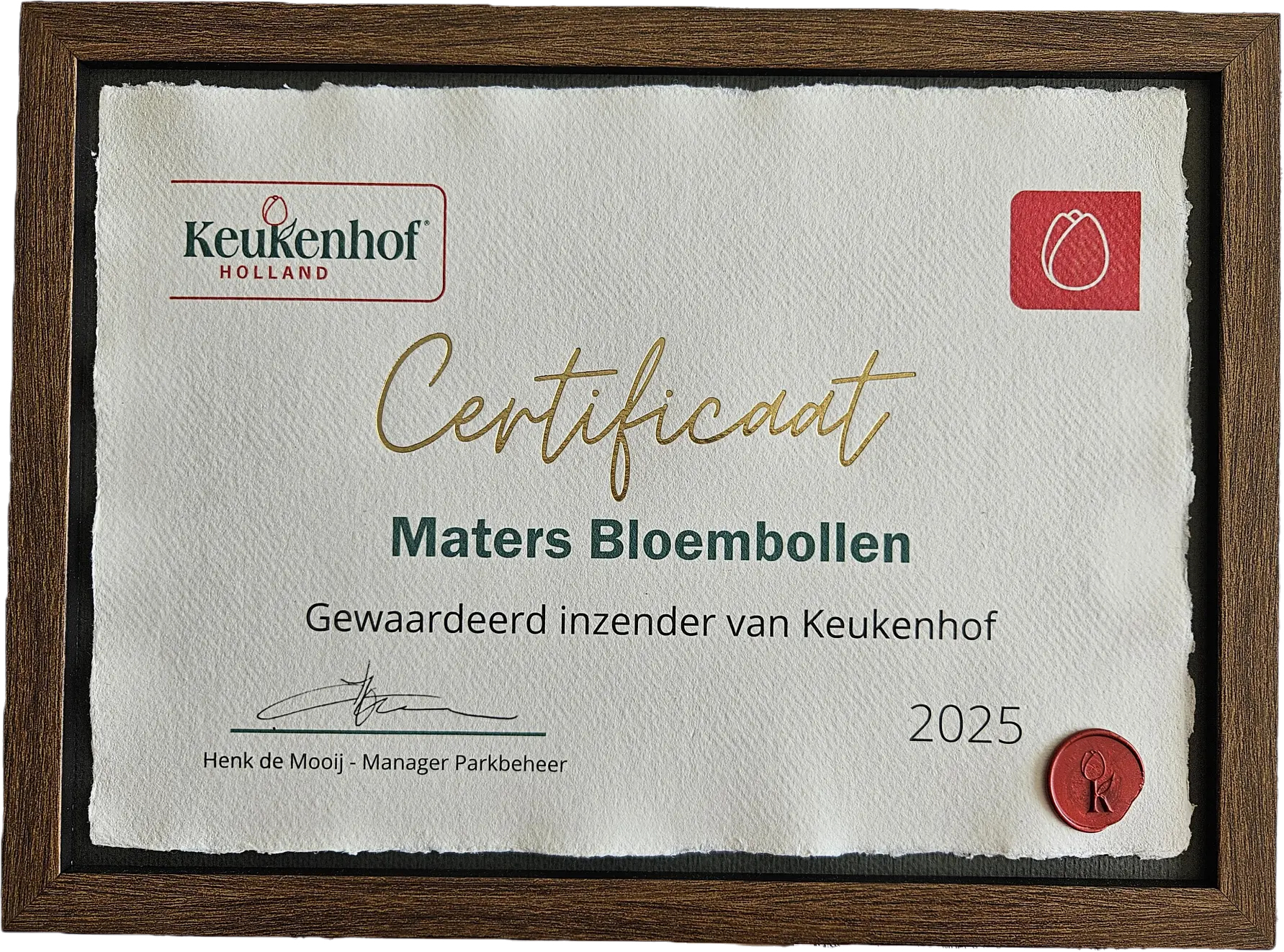 Keukenhof Certificate 2